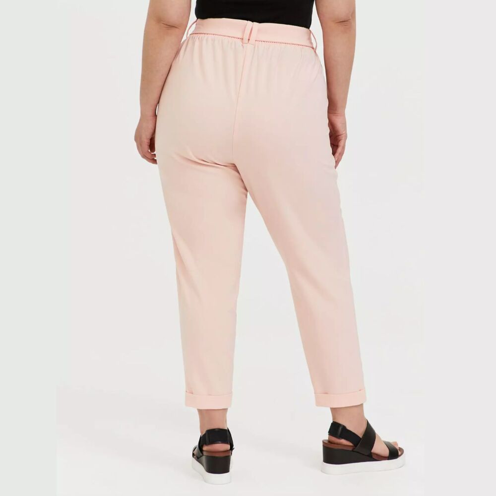 NWT TORRID (2) Pull-On Taper Stretch Crepe High-Rise Tie-Front Pant - Picture 2 of 11